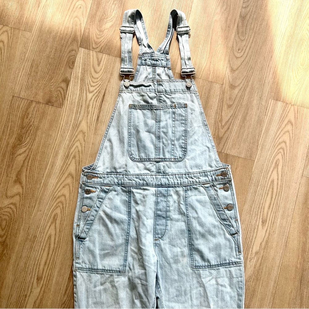 GAP Light Wash Denim Overalls Full Length - Picture 5 of 7